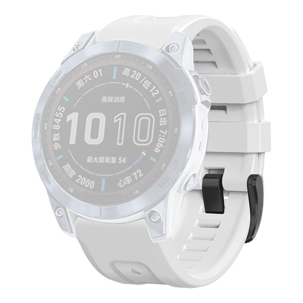 Garmin Fenix 7X silicone watch strap with buckle - White