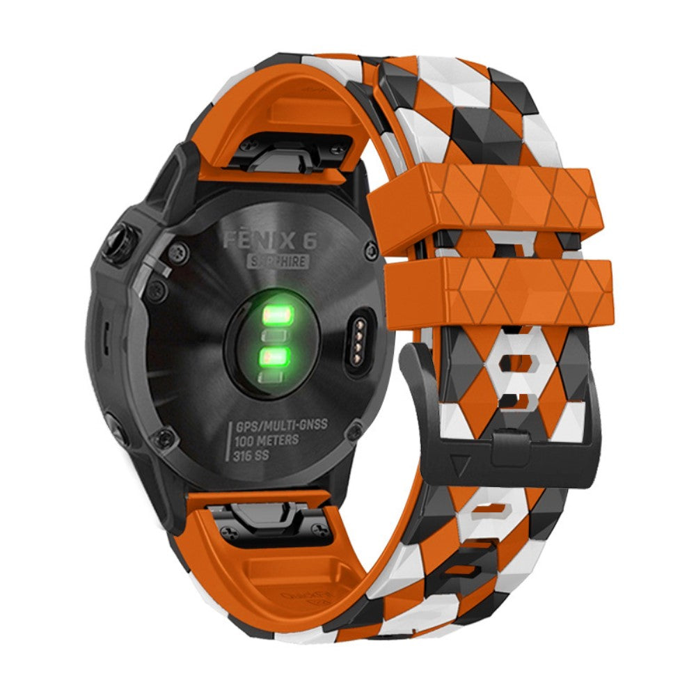 26mm football silicone strap for Garmin and Coros watch - Orange