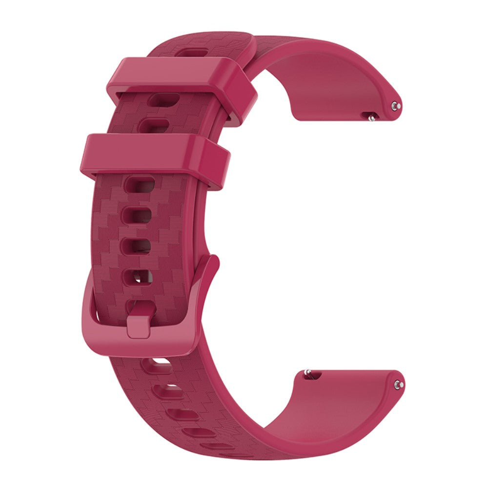 Carbon fiber style silicone watch strap for Garmin Forerunner 255 / Xiaomi Watch S1 - Wine Red