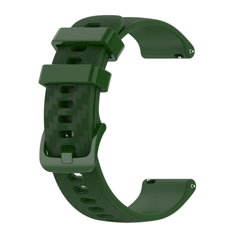 Carbon fiber style silicone watch strap for Garmin Forerunner 255 / Xiaomi Watch S1 - Army Green