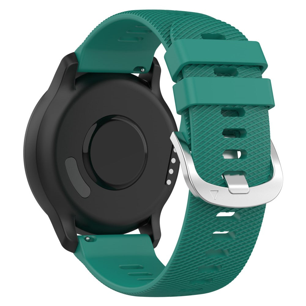 20mm cross stripe pattern silicone strap for Garmin watch - Dark Green