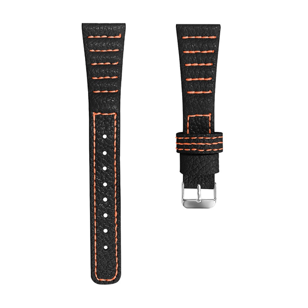 Garmin Vivomove HR / Vivomove wave stitching lines genuine leather watch strap - Black