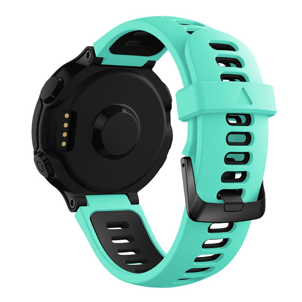 Silicone watch strap with black buckle for Garmin Forerunner watch - Mint Green / Black