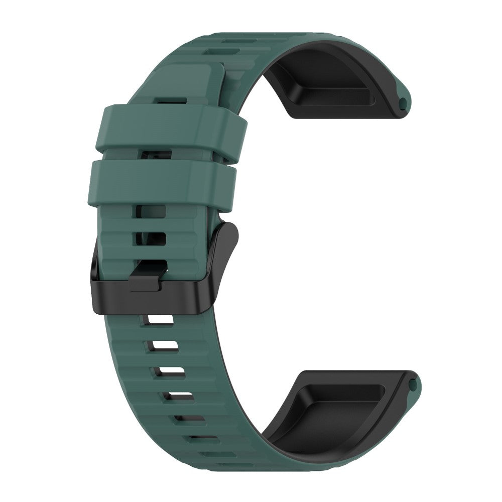 22mm dual color silicone watch strap for Garmin watch - Olive Green / Black