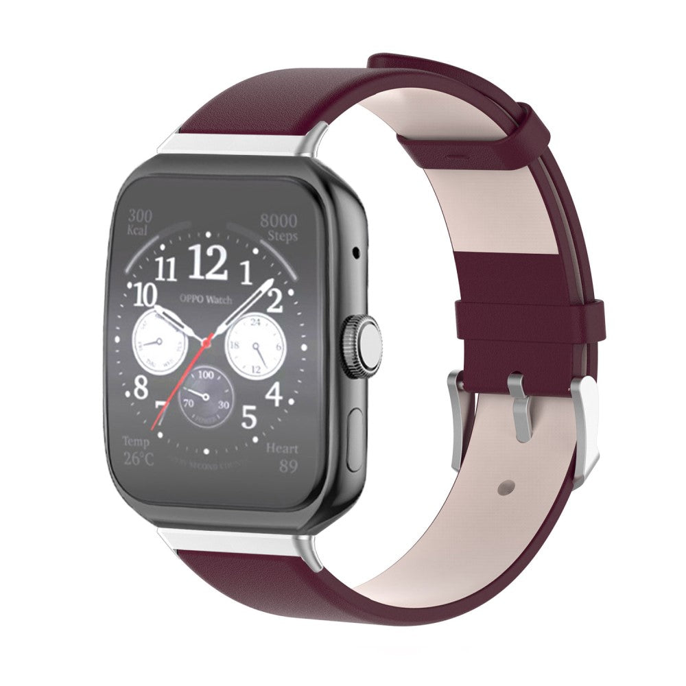 Oppo Watch 3 Pro leather watch strap - Wine Red