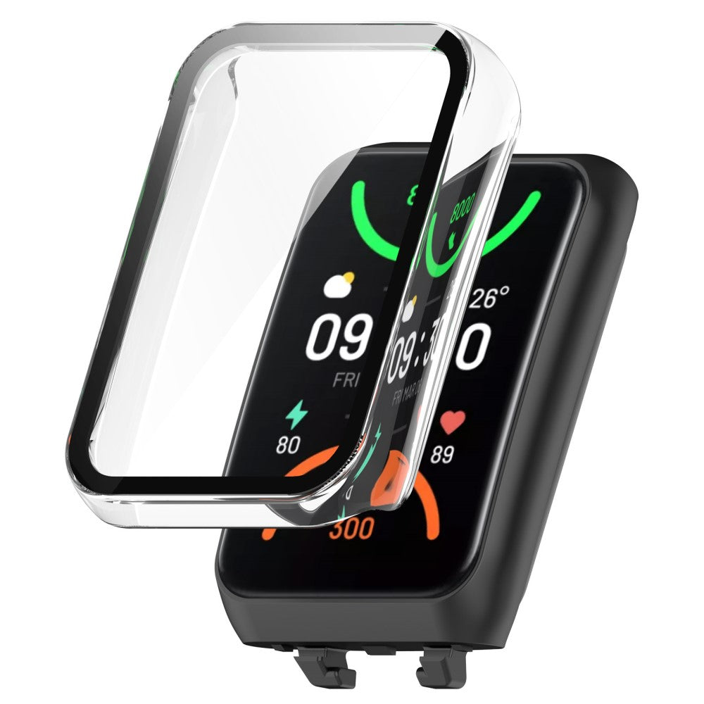 Oppo Band 2 cover with tempered glass screen protector - Transparent