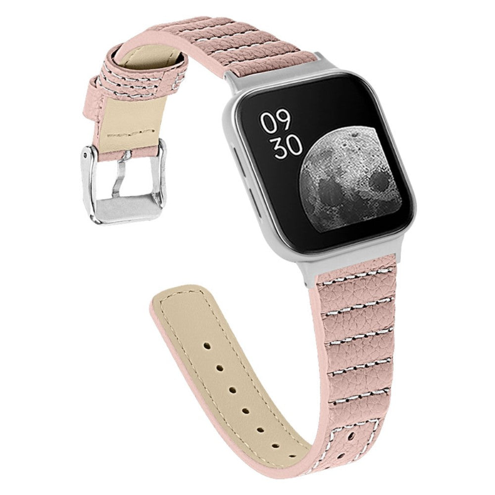 Oppo Watch (41mm) cowhide genuine leather watch strap - Pink