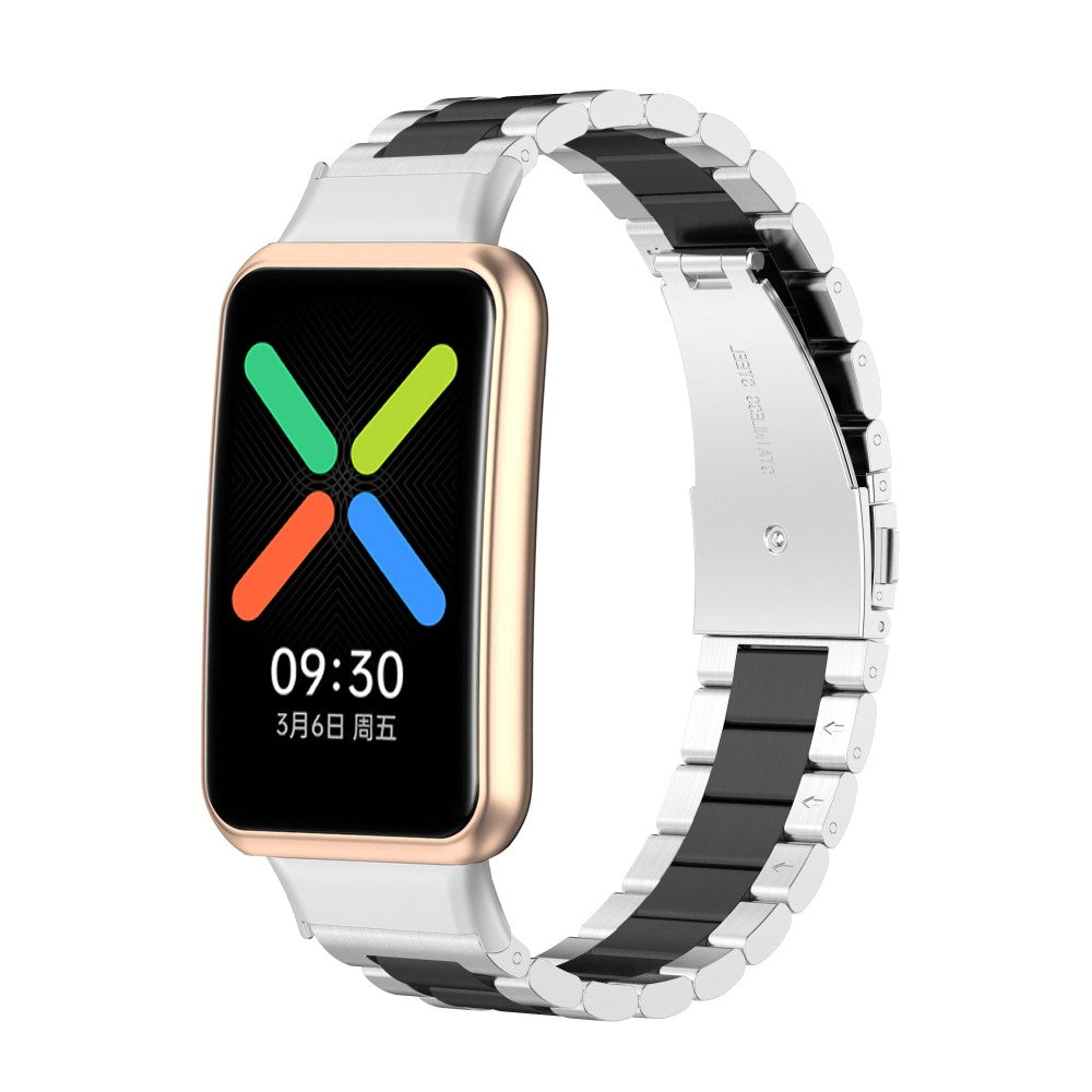 Oppo Watch Free stainless steel watch strap - Silver / Black