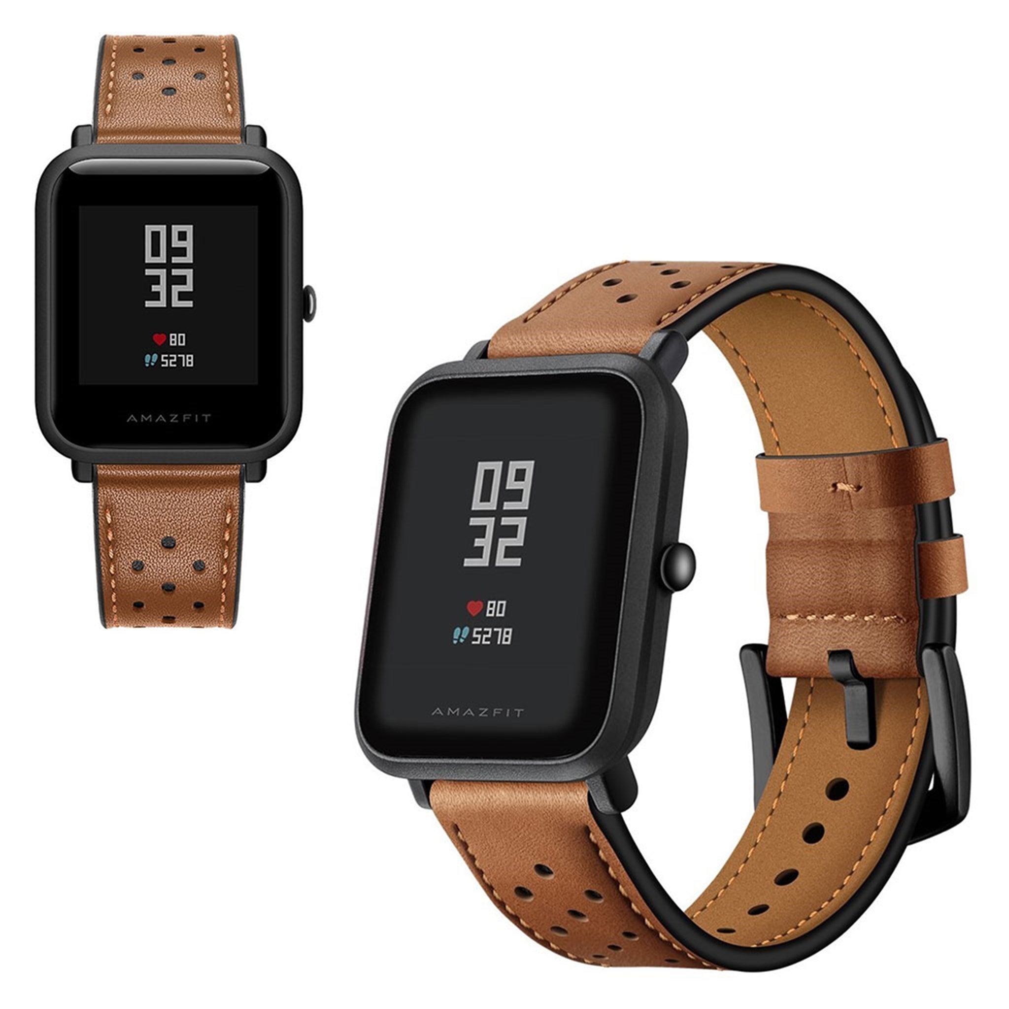 Amazfit Bip / GTS genuine leather watch band - Brown