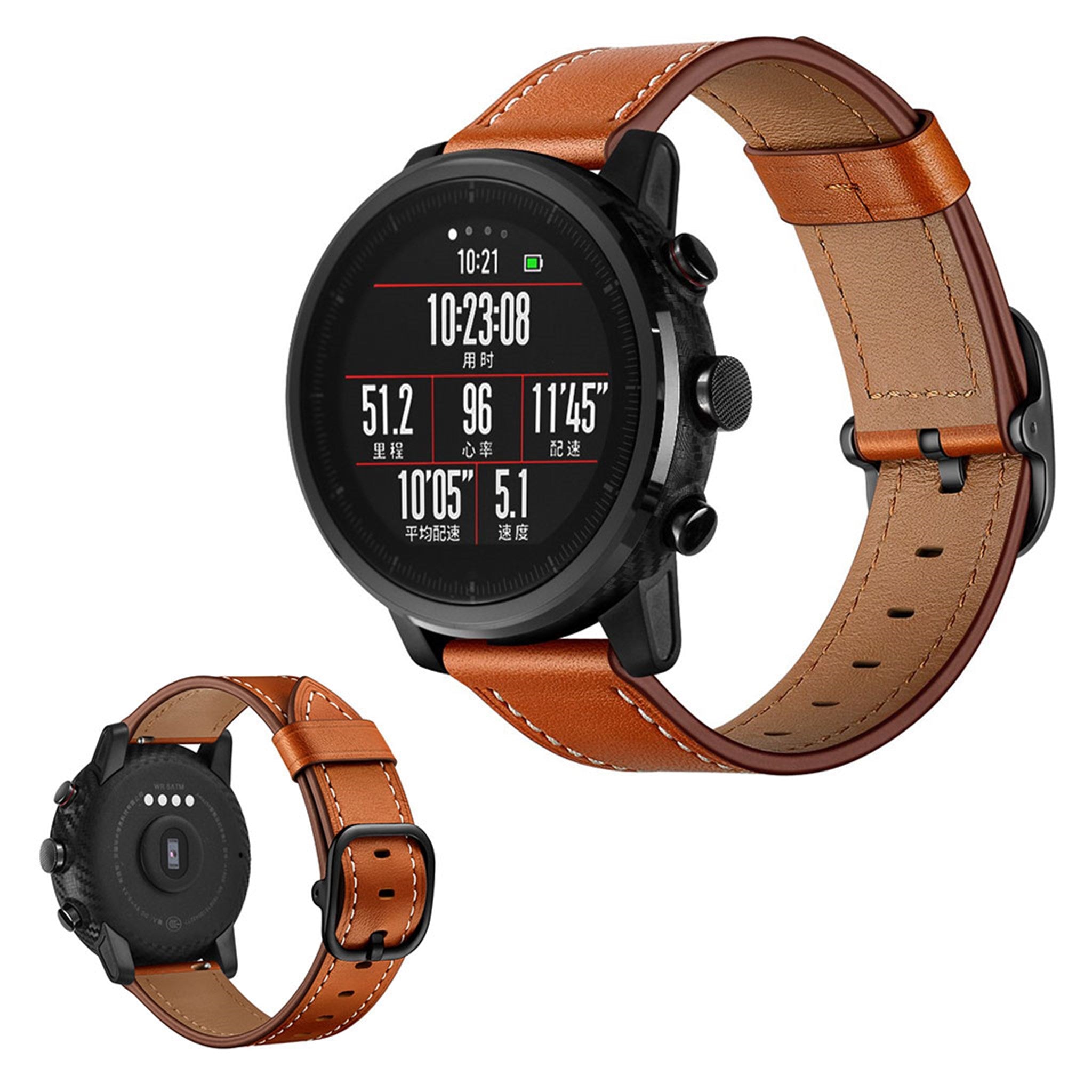 Amazfit / Stratos 2 / 2s cowhide leather watch band - Brown