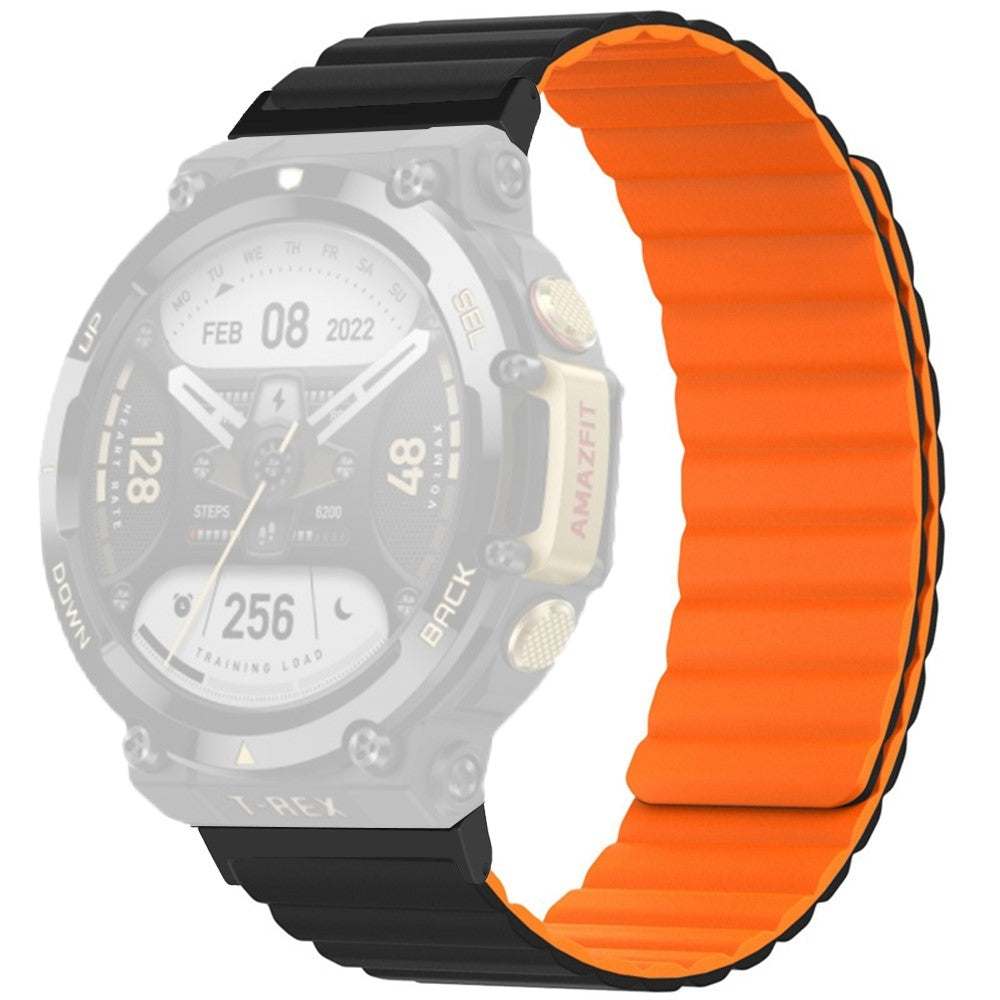 Amazfit T-Rex 2 dual-color silicone watch strap - Black / Orange