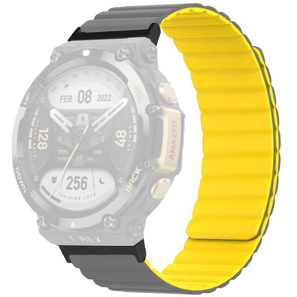 Amazfit T-Rex 2 dual-color silicone watch strap - Grey / Yellow