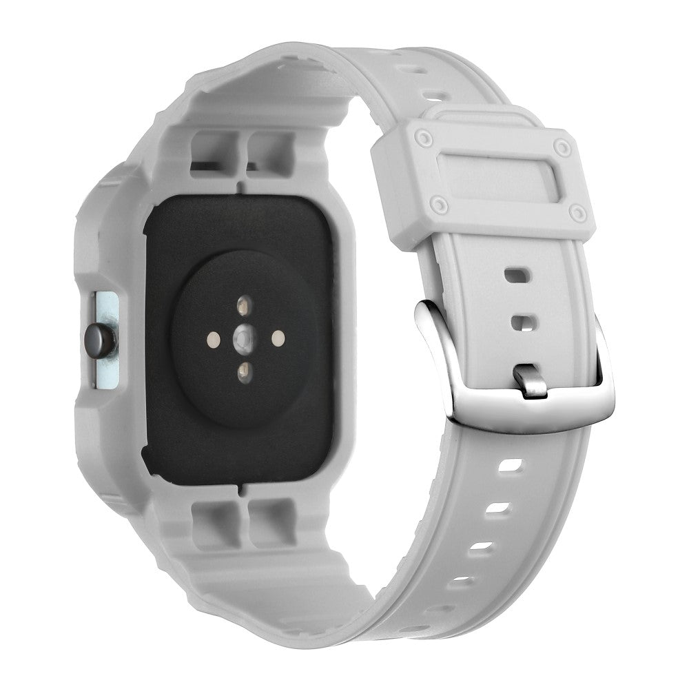 Amazfit GTS 4 / 3 / 2 / 1 silicone watch strap with integrated cover - Light Grey