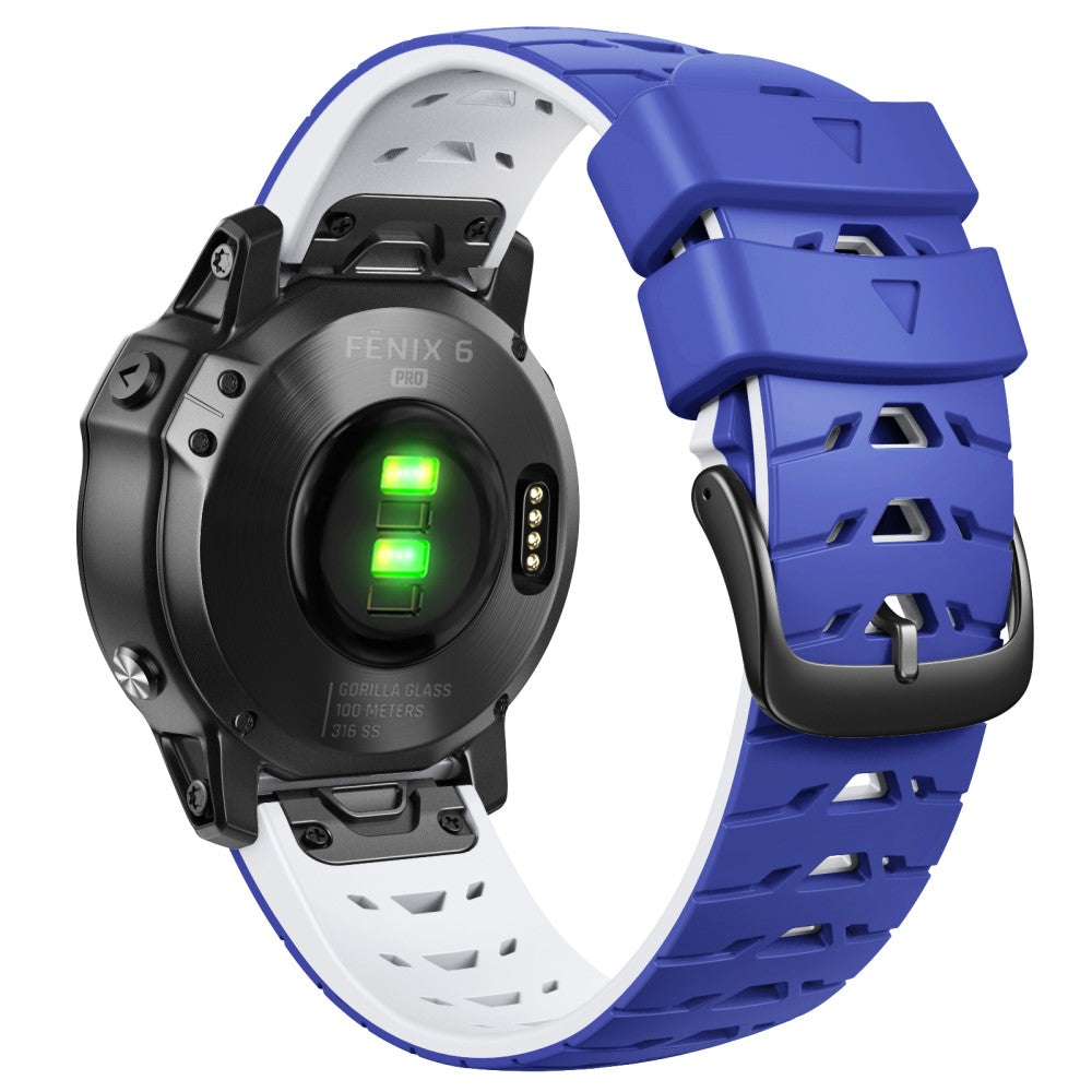Silicone strap for Amazfit / Garmin / Coros watch - Blue / White