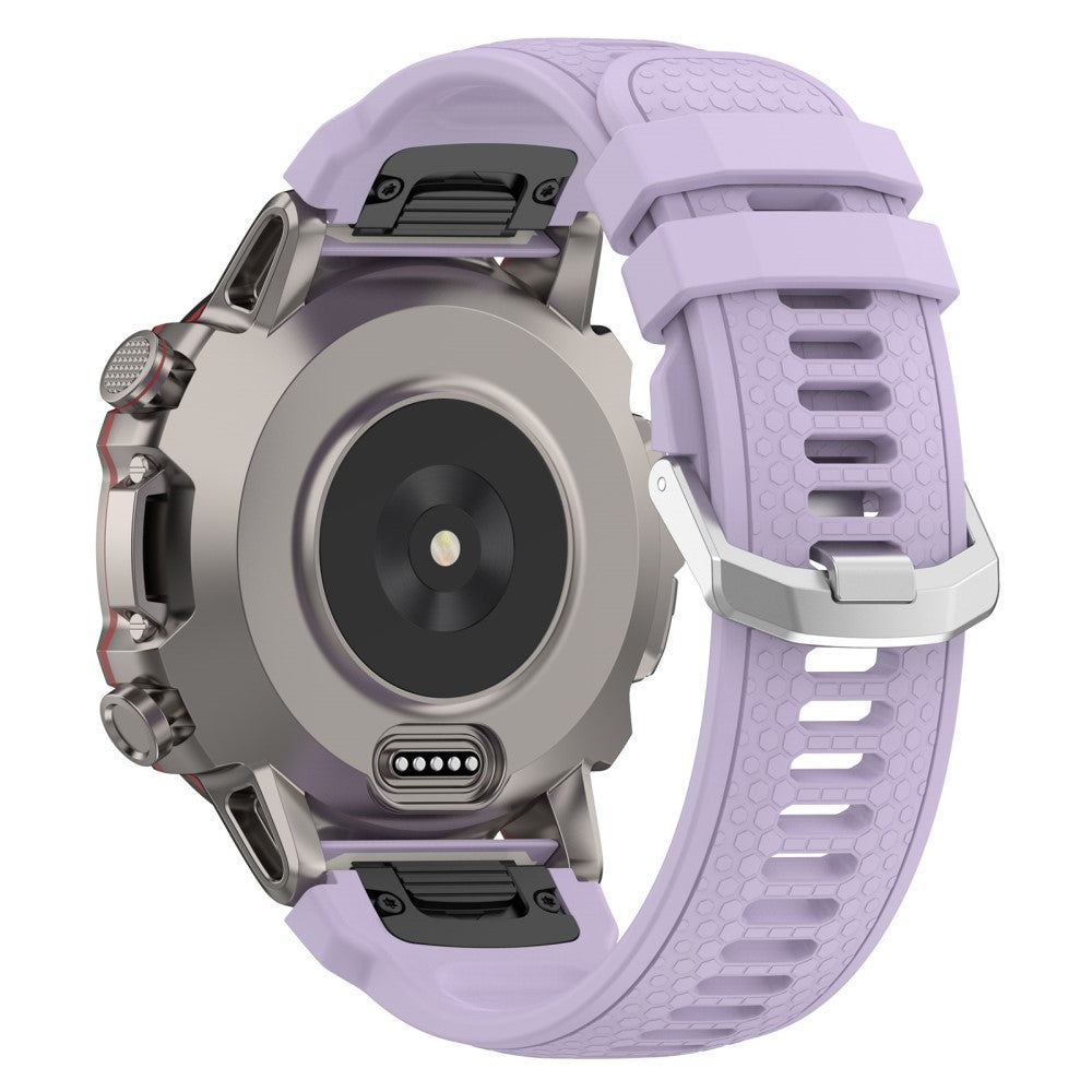 Silicone honeycomb pattern strap for Amazfit / Garmin / Coros watch - Purple