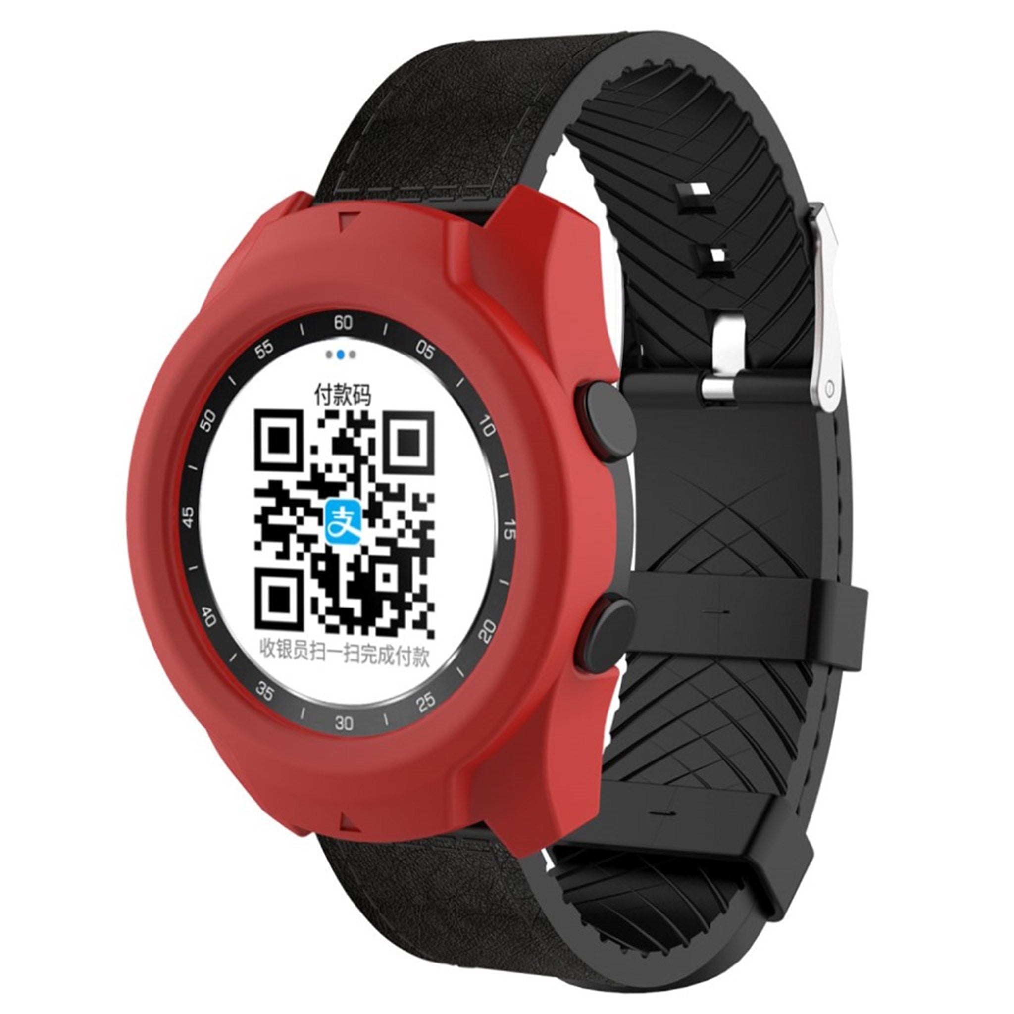 Ticwatch Pro soft silicone frame case - Red