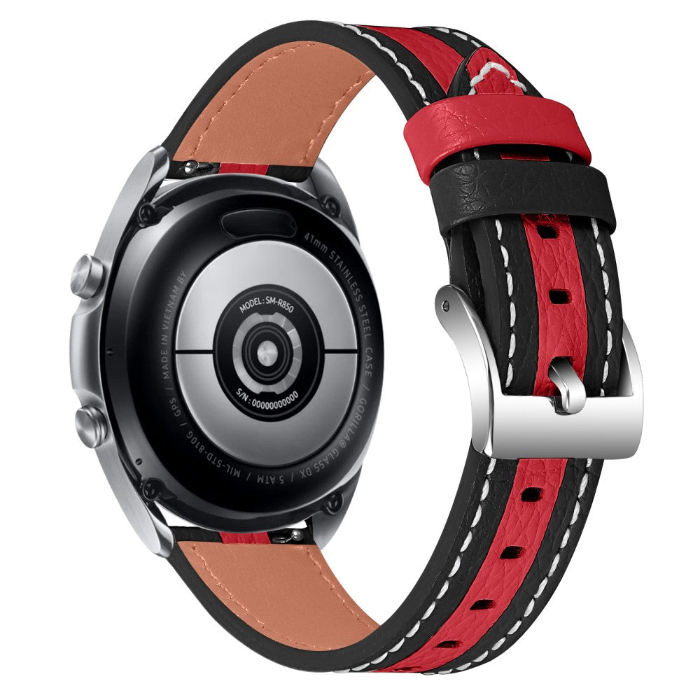 Withings Steel HR (40mm) color splicing cowhide leather watch strap - Black / Red