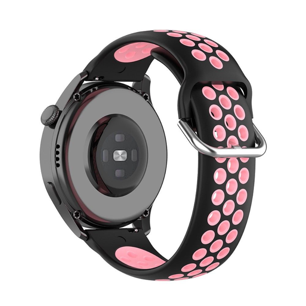 Pebble 2 / SE 2 / Time Round Large bi-color silicone watch strap - Black / Pink