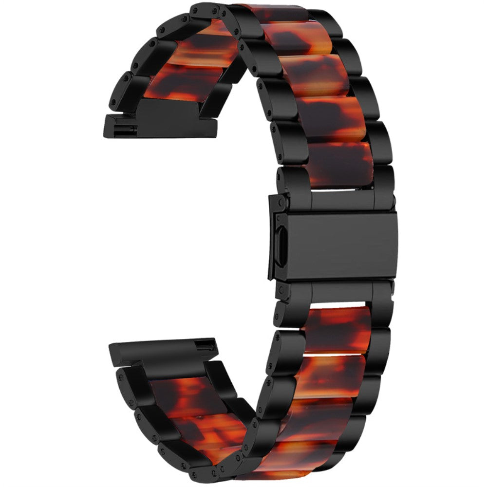 Pebble 2 / SE 2 / Time Round Large stylish resin watch strap - Black / Tortoiseshell