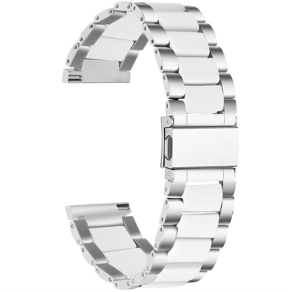 Pebble 2 / SE 2 / Time Round Large stylish resin watch strap - Silver / White