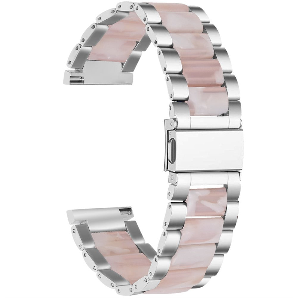 Pebble 2 / SE 2 / Time Round Large stylish resin watch strap - Silver / Pink Flower