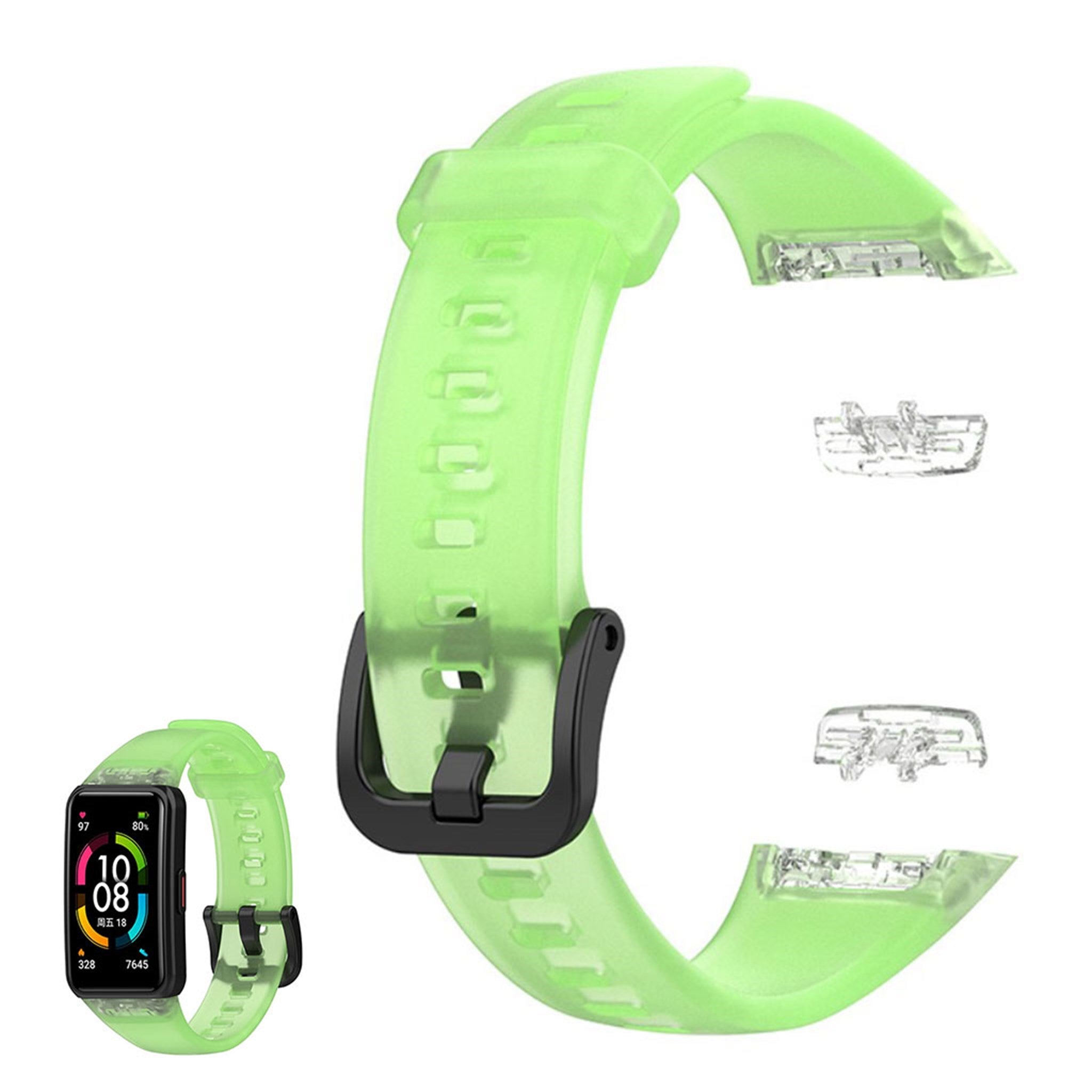 Honor Band 6 transparent style watch strap - Transparent Green