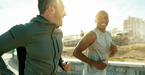 two men running