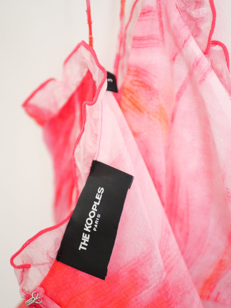 Robe en soie à bretelles fines de la marque THE KOOPLES pour femme  de taille L/40 de couleur Rose en vente sur la friperie en ligne Circular Clothing Paris