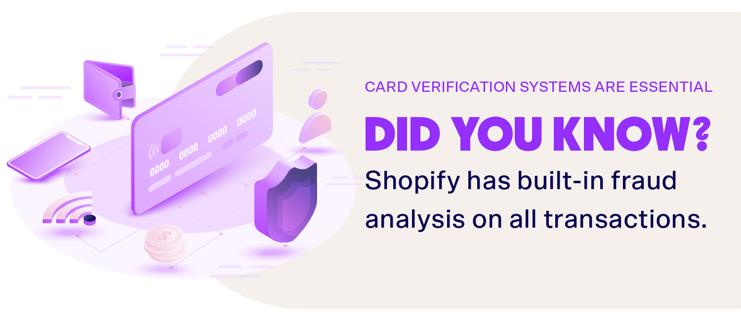 Shopify has in-built fraud detection analysis on all transactions.