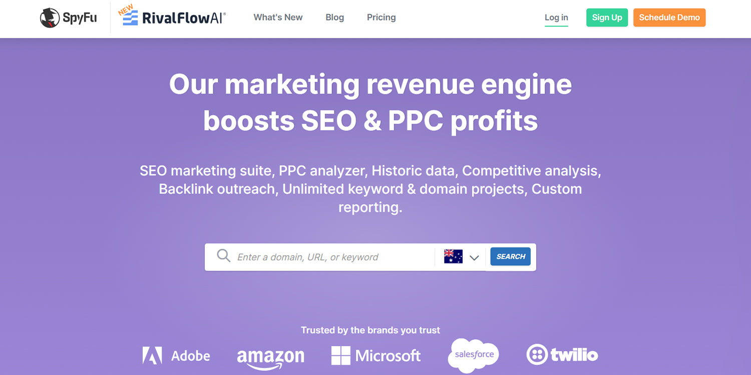 SpyFu uses web scraping technology to gather data that can be used to inform SEO and PPC campaigns.
