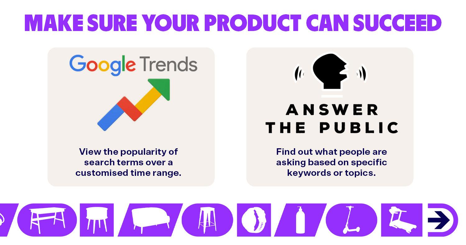 Market research tools such as Google Trends can help determine if your selected products will attract sales.
