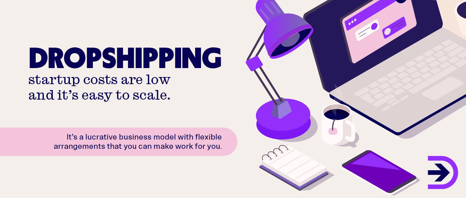 Dropshipping requires low startup costs and allow business owners a range of flexibility.