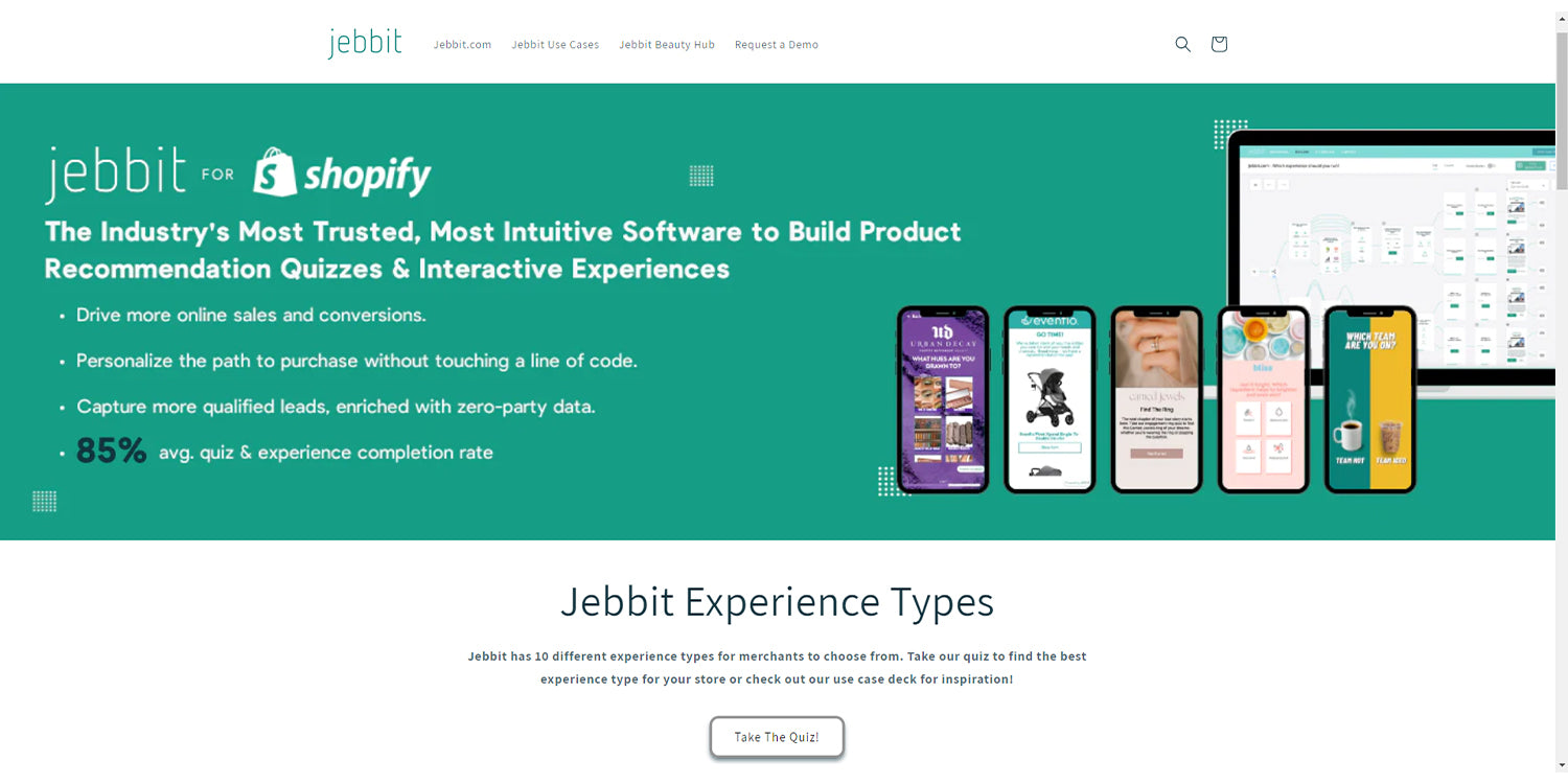 Jebbit helps to increase leads and conversions through personalised product finder quizzes.