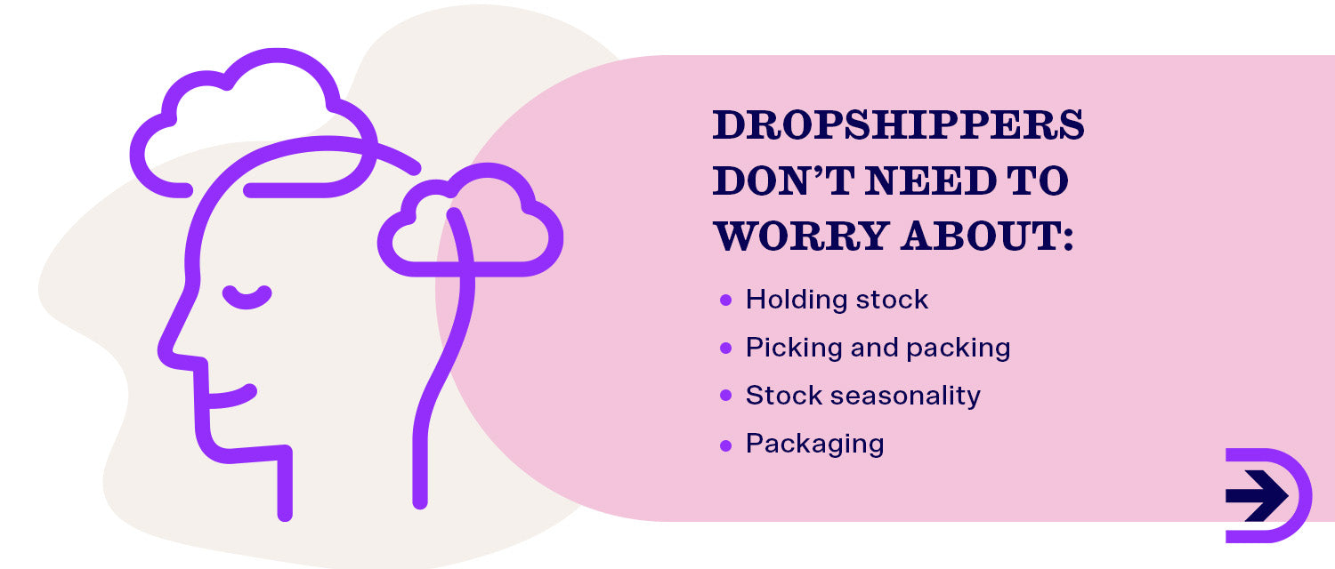 Dropshipping can be a lower maintenance retail model because dropshippers do not need to hold stock.