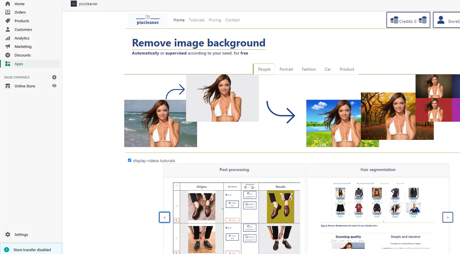 Pixcleaner Background Remover allows you to quickly remove the background of your product photos.