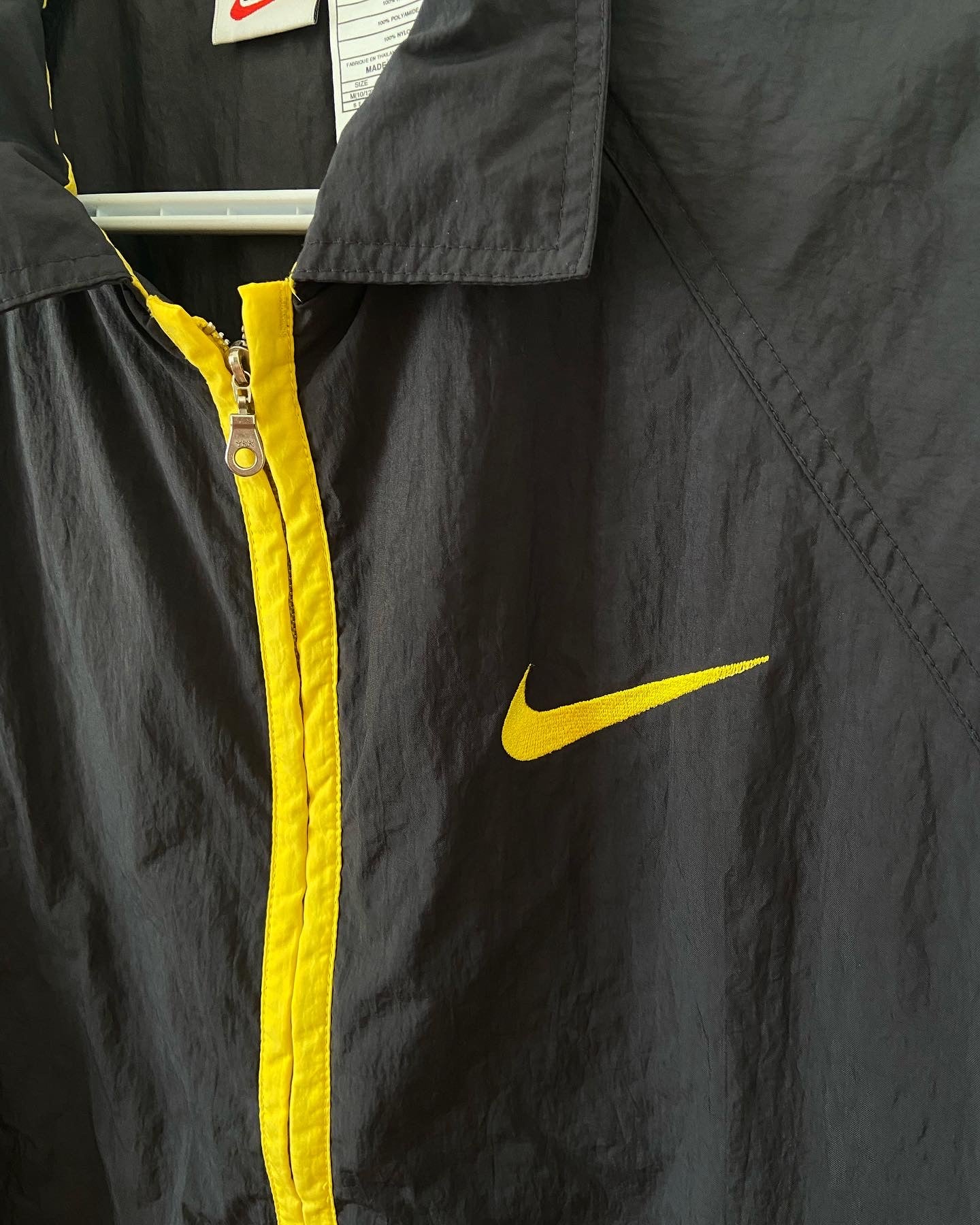 yellow vintage nike windbreaker