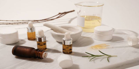 table of skincare oils