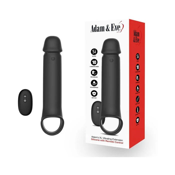 Adam & Eve Adams XL Vibrating Extension Silicone with Remote Control