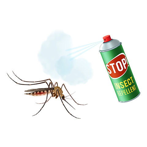 bug spray on a mosquito