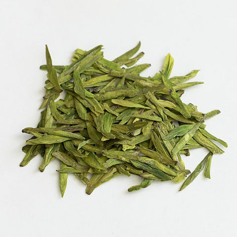 Longjing green tea leaves