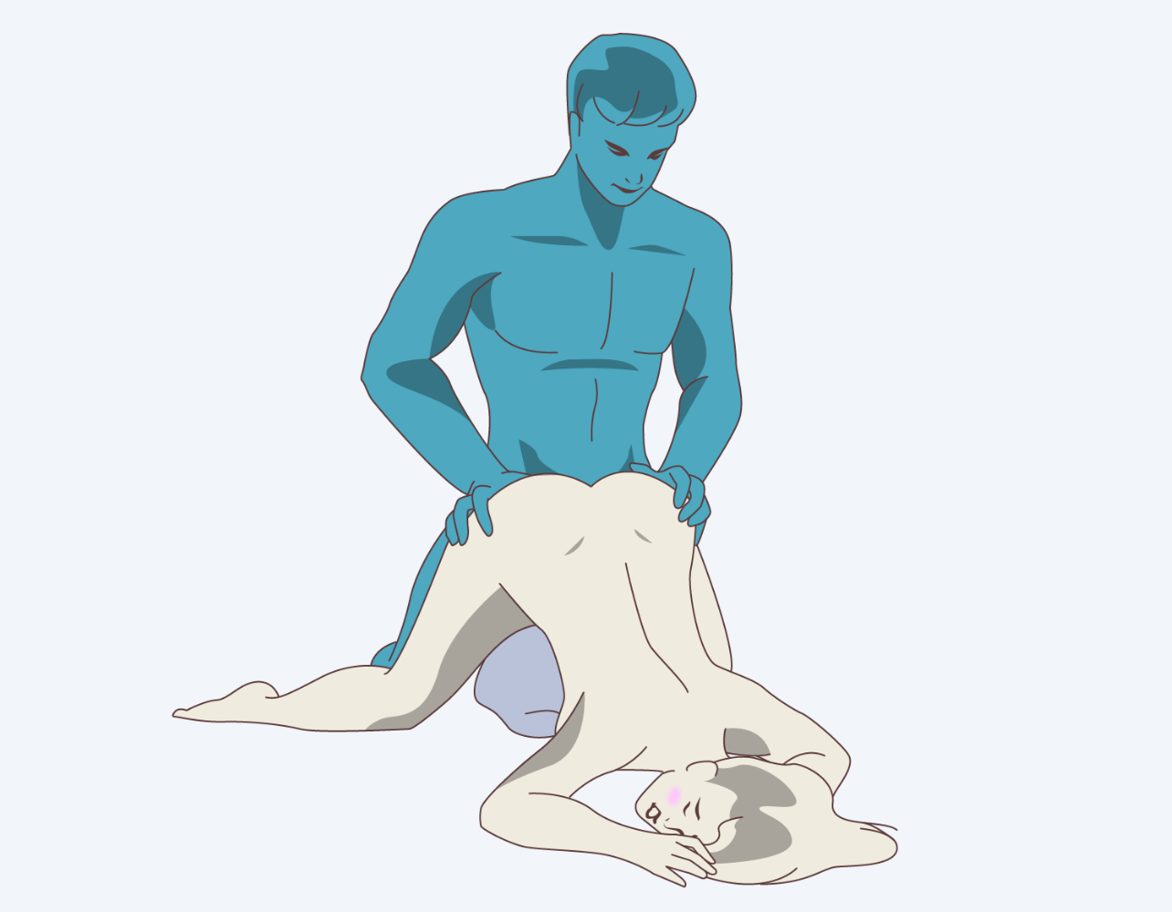 Face down, Ass up Anal Sex Position Illustration