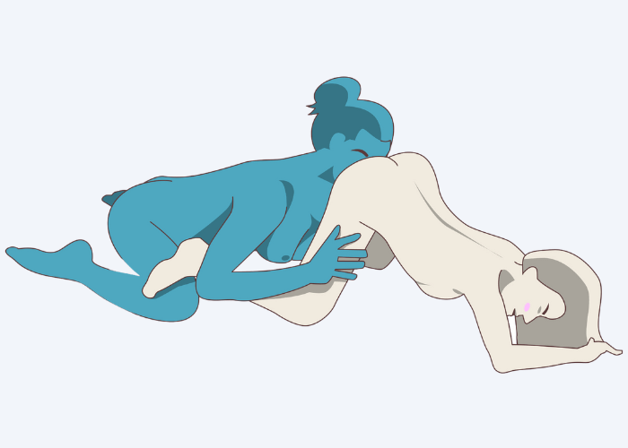 Illustration of the  Doggy style Oral Sex Position