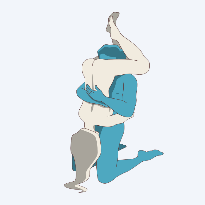 Illustration of the  Receiver upside down Oral Sex Position