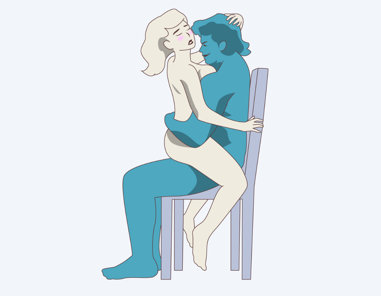 On a chair Anal Sex Position Illustration