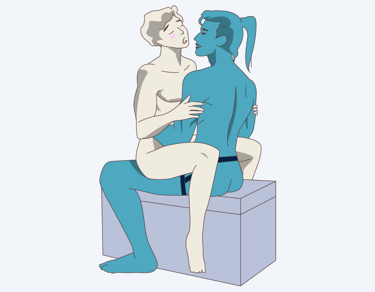 Seated Face to Face Anal Sex Position Illustration