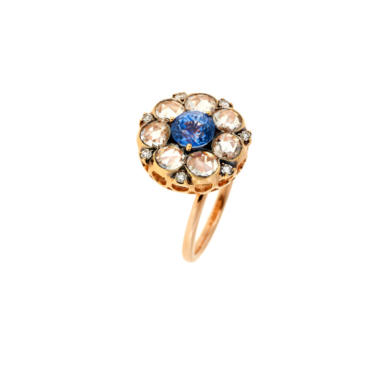Beirut Rosace Ring - Blue Sapphire - Diamonds