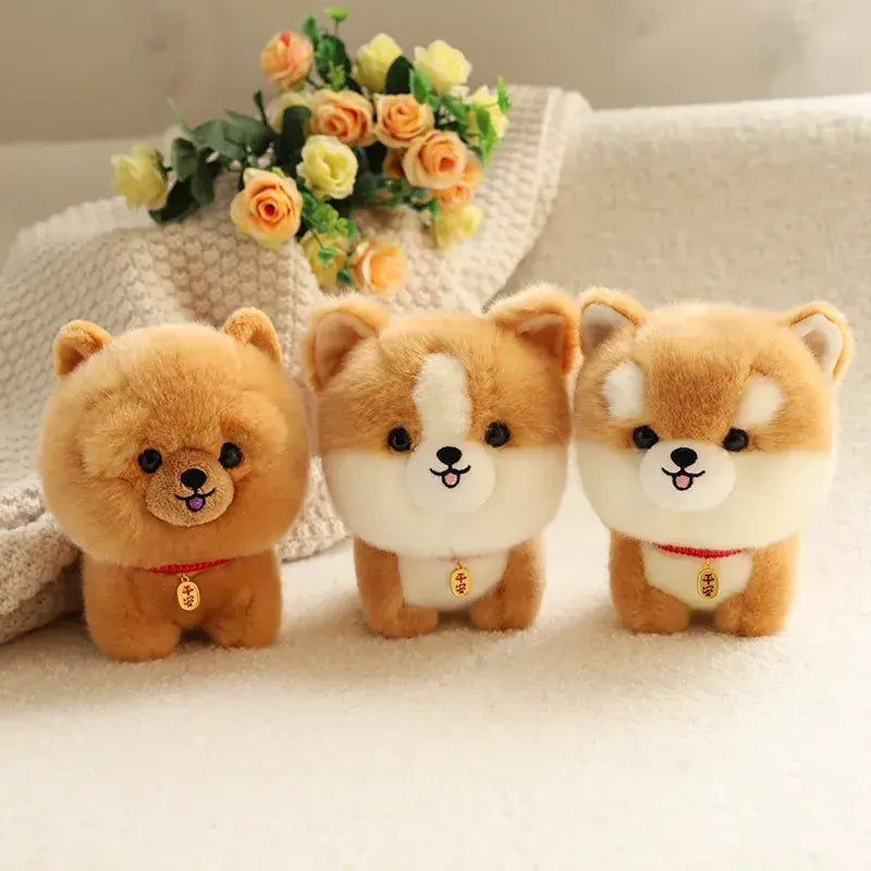 Adorable Furry Corgi Dog Plush Kawaii