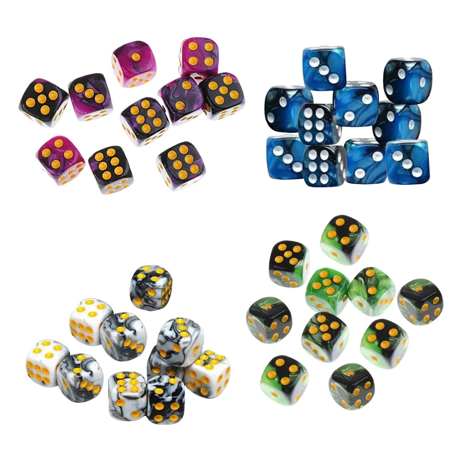 7/10Pcs Double-Colors Polyhedral Dices with Pouch Set D4,