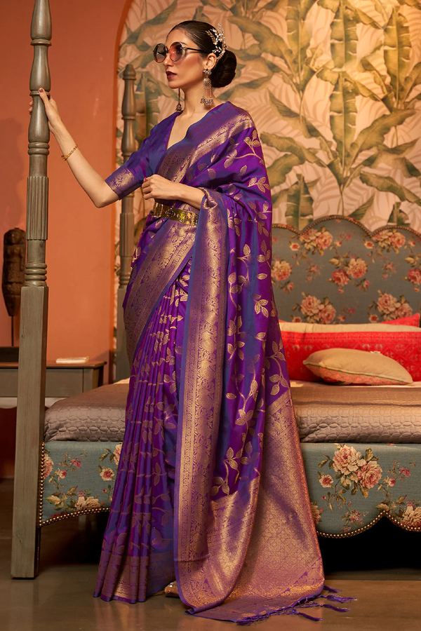 Glamorous Purple Soft Kanjivaram Silk saree dvz0002959 - Dvanza.com