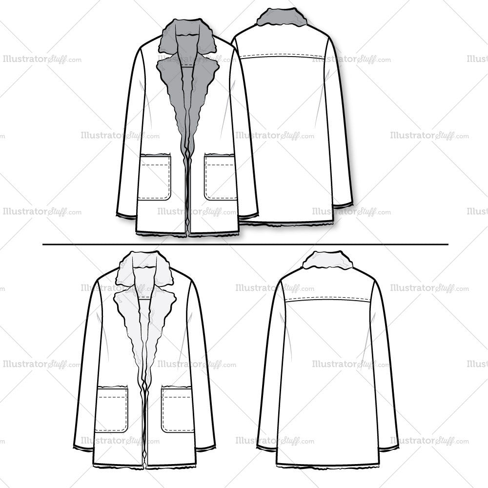 70's Jacket Flat Template – Templates for Fashion